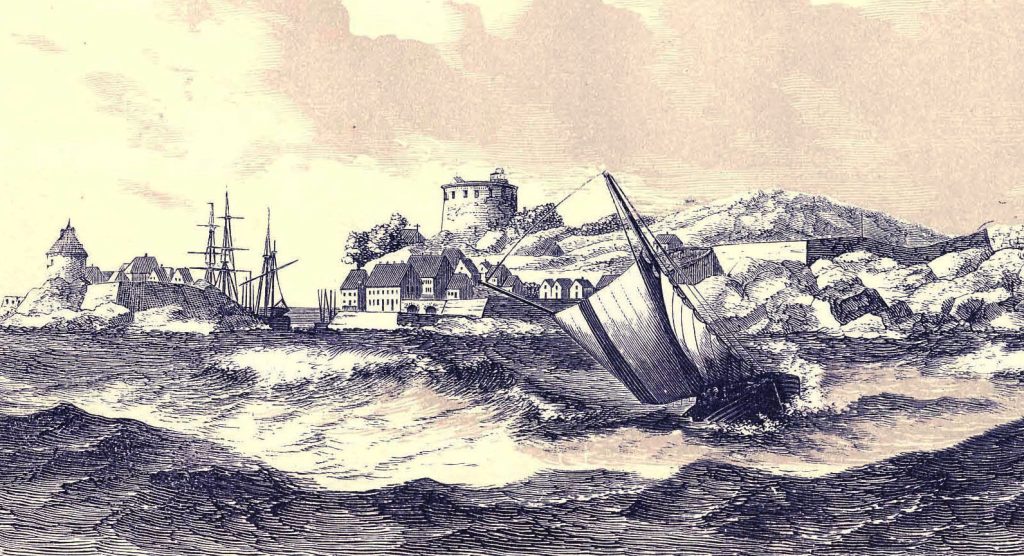 Et svensk handelsskibs forlis ved Christiansø 1693 - fra Trap Danmark 1872